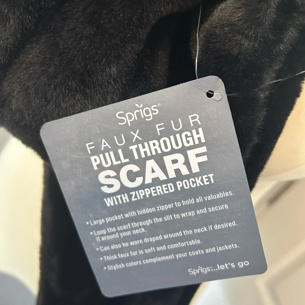 Elegant Black Scarf NWT - Picture 3 of 11